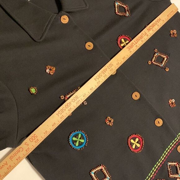 Coldwater Creek Size XL vintage jacket black with beaded detail. - Picture 6 of 11